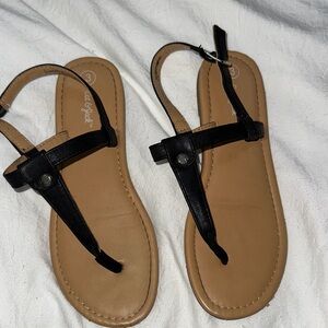 Cat & Jack Black and Tan Kids Sandals